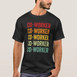 Camiseta Cooperante Rainbow Text Co worker Colorful