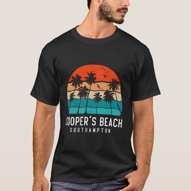 Camiseta Cooper'S Beach Southampton New York Ny Beach Palm (Anverso)