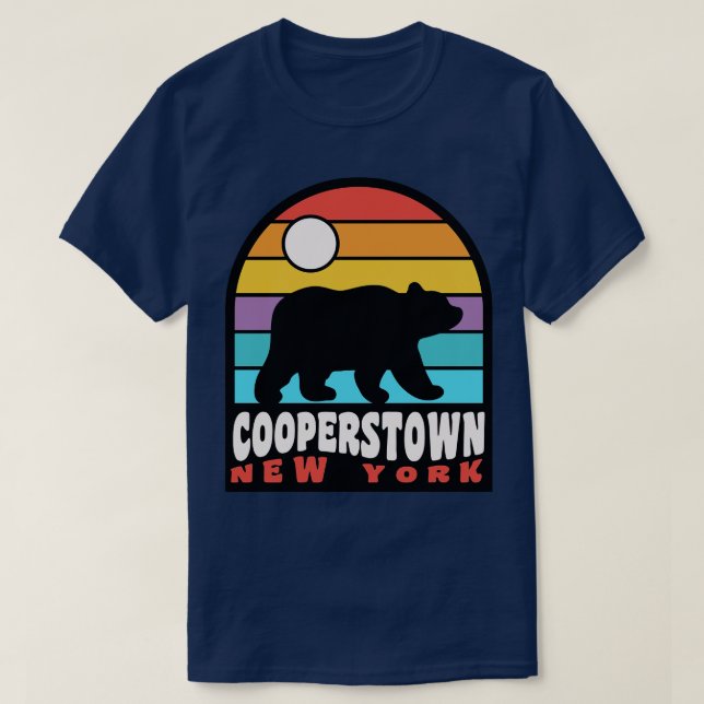 Camiseta Cooperstown New York Bear Retro Sunset (Diseño del anverso)
