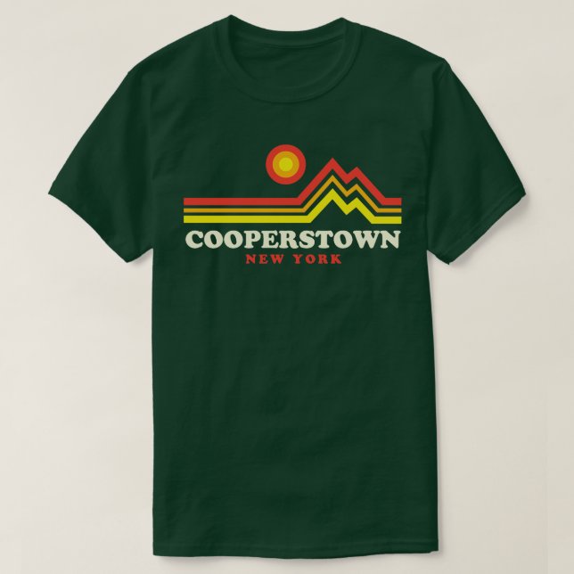 Camiseta Cooperstown New York Vacation Sunset Mountain (Diseño del anverso)