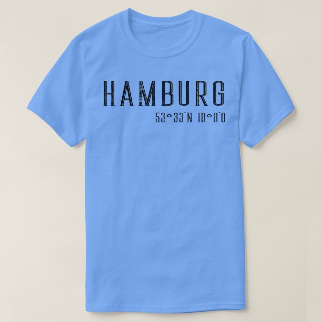 Camiseta Coordenadas de Hamburgo 1 (Diseño del anverso)