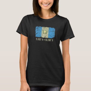 Camiseta Coordenadas de la bandera de Guatemala Hombres Muj