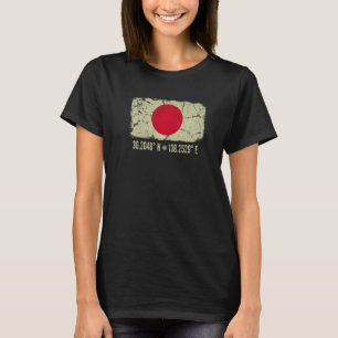 Camiseta Coordenadas de la Bandera de Japón Hombres Mujeres