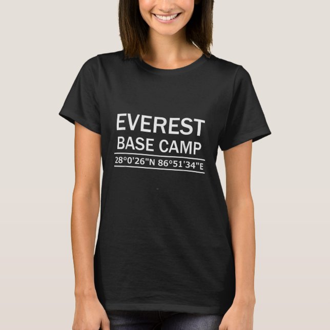Camiseta Coordenadas del campamento base del Mt Everest (Anverso)