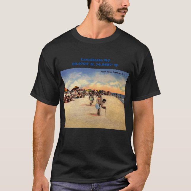 Camiseta Coordenadas del mapa de Lavallette NJ Estilo de la (Anverso)