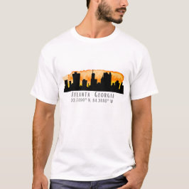 Camiseta Coordenadas del mapa de líneas aéreas de la ciudad