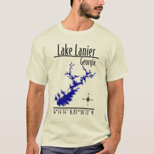 Camiseta Coordenadas del mapa del lago Lanier Georgia