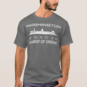Camiseta Coordenadas GPS Capital Skyline 1 de Washington DC