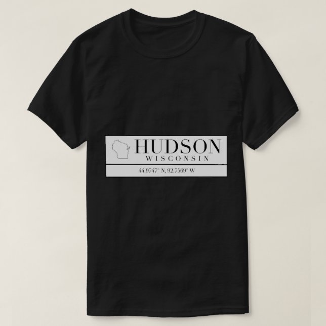 Camiseta Coordenadas Hudson Wisconsin (Diseño del anverso)