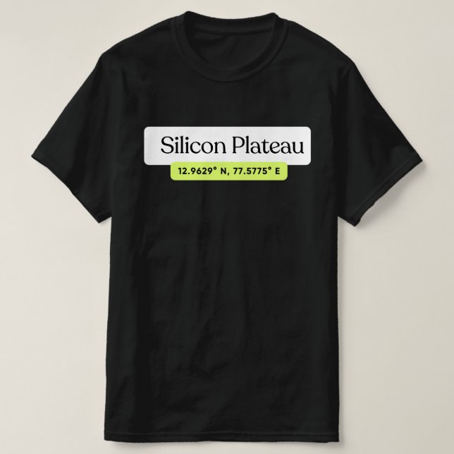 Camiseta Coordenadas Silicon Plateau Bengaluru (Diseño del anverso)