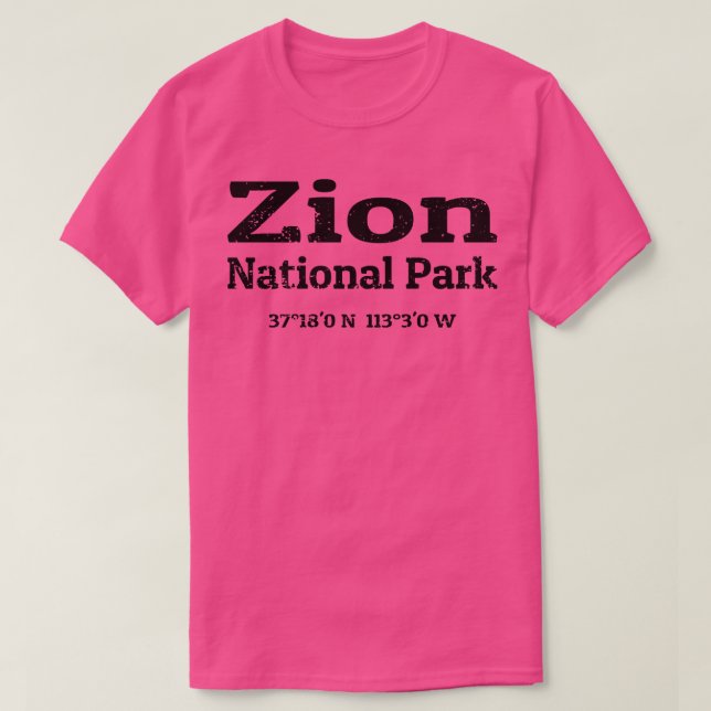 Camiseta Coordinaciones del Parque Nacional Zion (Diseño del anverso)