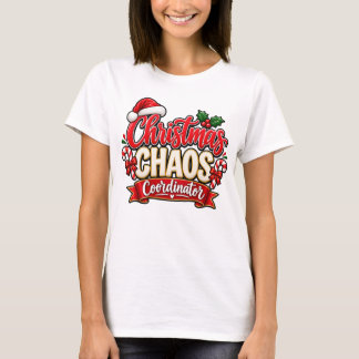 Camiseta Coordinador de Caos de Navidad Diseño Festivo de F