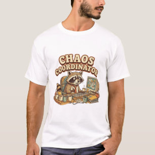 Camiseta Coordinador de Caos Mapache Divertido Agotado