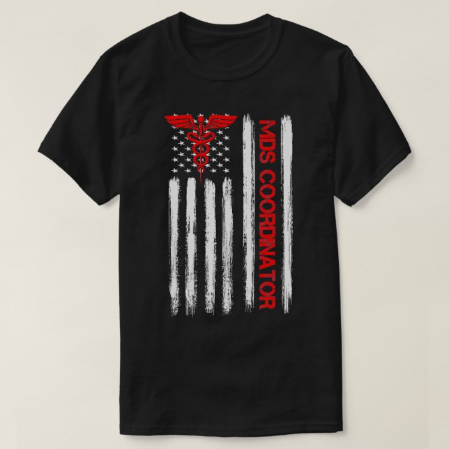 Camiseta Coordinador De Mds Enfermera La Bandera Estadounid (Diseño del anverso)