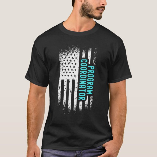 Camiseta Coordinador de programas con bandera estadounidens (Anverso)