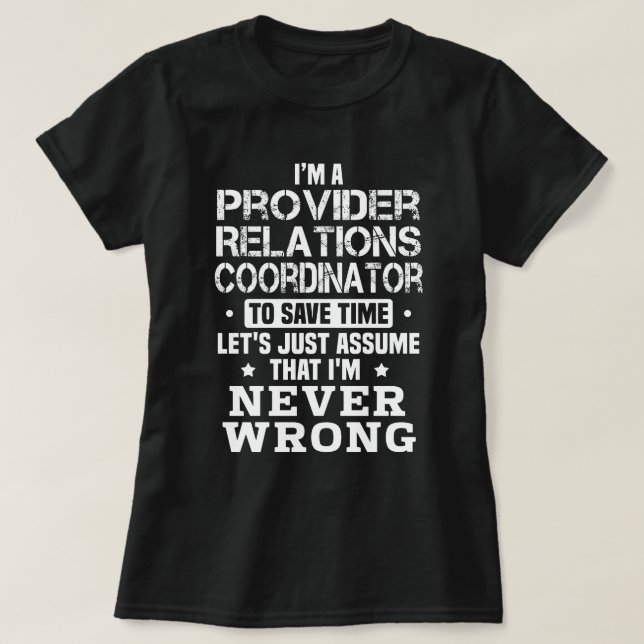 Camiseta Coordinador de relaciones de proveedor (Diseño del anverso)