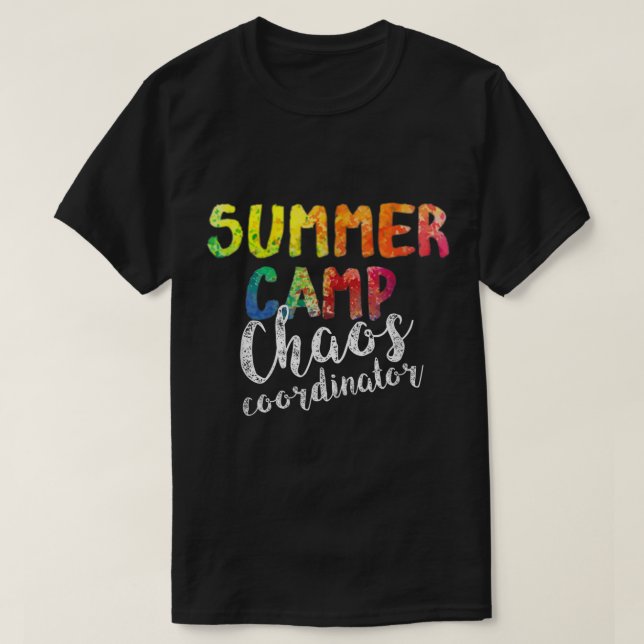 Camiseta Coordinador del caos. Funny Summer Camp Counselor (Diseño del anverso)