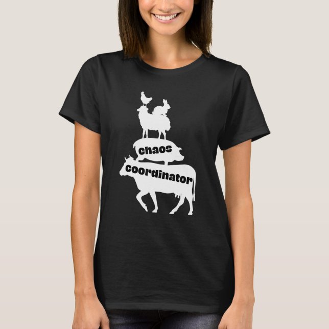 Camiseta Coordinador del caos: Ganadería show Cow Pig Sheep (Anverso)