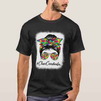 Camiseta Coordinadora del caos Messy Bun Women Autism Aware