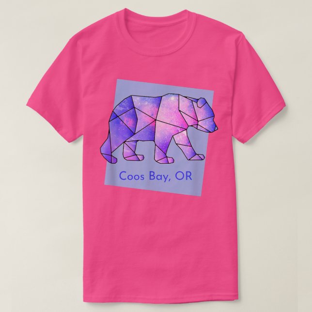 Camiseta Coos Bay OR Galaxy Bear Abstract Geometrical Anima (Diseño del anverso)