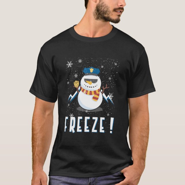 Camiseta Cop Snow Freeze Police Navidad Police Police Offic (Anverso)