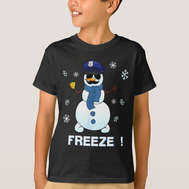Camiseta Cop Snowman Shirt Ze Christmas Party Gift Xmas  (Anverso)