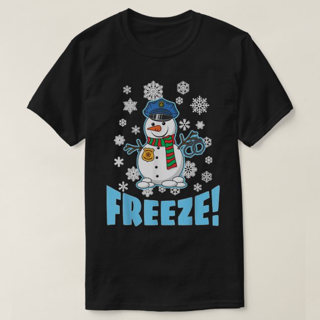 Camiseta Cop Snowman Ugly Christmas For Men Women Funny Hol (Diseño del anverso)