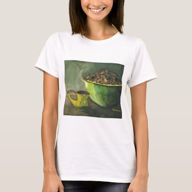 Camiseta Copa al vapor de café Bowl frijoles de café (Anverso)