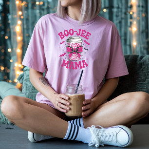 Camiseta Copa Cute Boo-Jee Mama Pink con murciélagos y estr