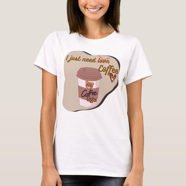 Camiseta Copa Cute Coffee Lover Bear Cup - Funny Cita Desig (Anverso)
