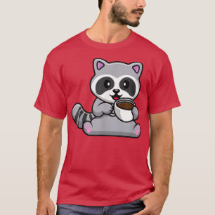 Camiseta Copa Cute Raccoon Bebe Café