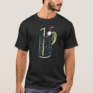 Camiseta Copa de bebida de cóctel de neón Mixólogo Bar 