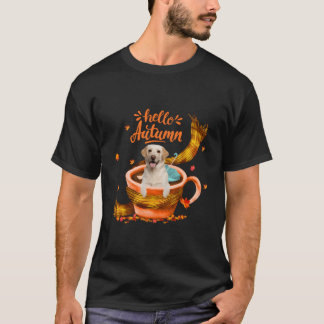 Camiseta Copa de Café Cute Labrador Hola otoño
