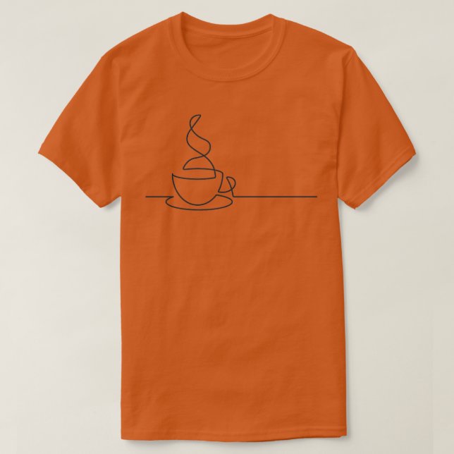 Camiseta Copa de Café de una sola línea 2 Ilustracion (Diseño del anverso)
