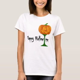Camiseta Copa de vino feliz Halloween de la calabaza de