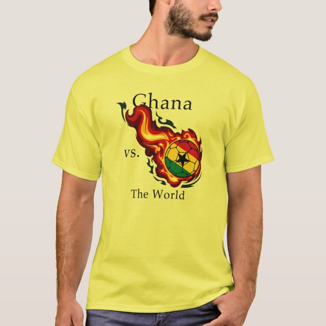Camiseta Copa Mundial - Ghana versus la bola de fuego mundi (Anverso)