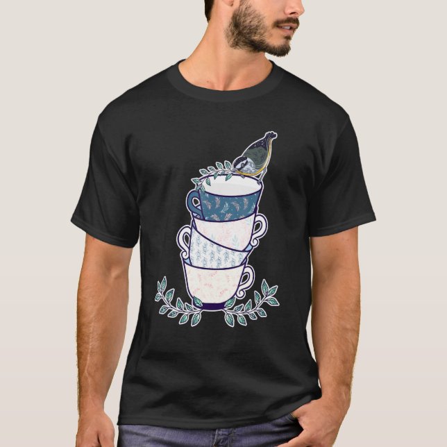 Camiseta Copa Stacking Bird Hummingbird Caffeine Coffee Caf (Anverso)
