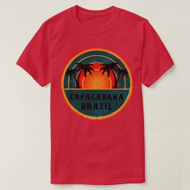 Camiseta Copacabana Brasil Beach Retro Sunset (Diseño del anverso)