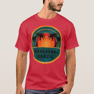 Camiseta Copacabana Brasil Beach Retro Sunset