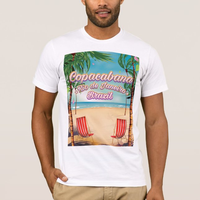 Camiseta Copacabana, poster de playa de viajes de Río de Ja (Anverso)