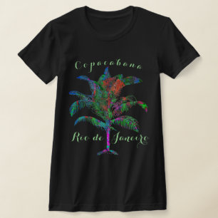 Camiseta Copacabana Río de Janeiro Árbol de palmas tropical