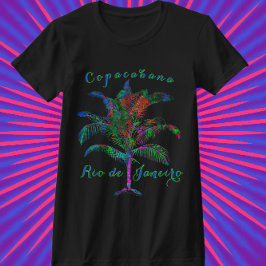 Camiseta Copacabana Río de Janeiro Árbol de palmas tropical