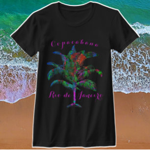 Camiseta Copacabana Río de Janeiro Árbol de palmas tropical