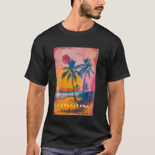 Camiseta Copacabana Río de Janeiro Brasil Retro Beach Sunse