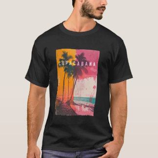 Camiseta Copacabana Río de Janeiro Brasil Retro Beach Sunse