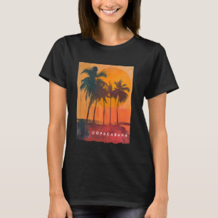 Camiseta Copacabana Río de Janeiro Brasil Retro Beach Sunse
