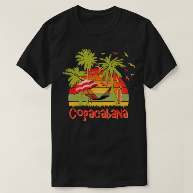 Camiseta Copacabana Tropical Beach Hammoset Sunset (Diseño del anverso)