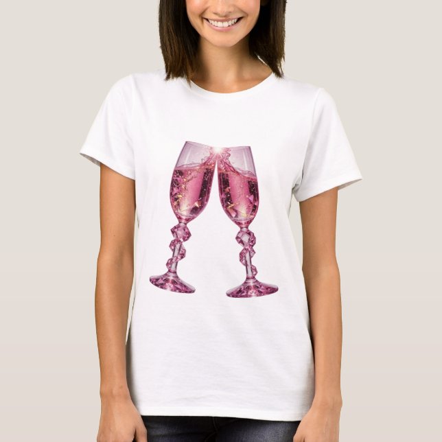 Camiseta COPAS DE CHAMPÁN de plata llamativa (Anverso)