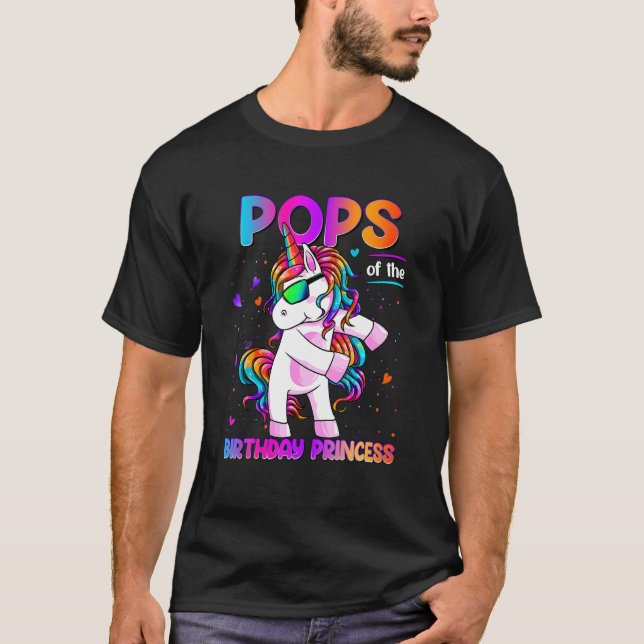 Camiseta Copas de la princesa de cumpleaños Chica Dabbing U (Anverso)
