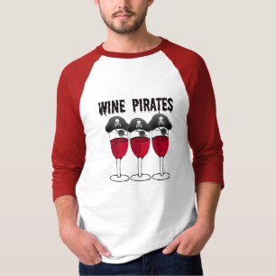 CAMISETA COPAS DE VINO DE LOS PIRATAS DEL VINO E IMPRESIÓN